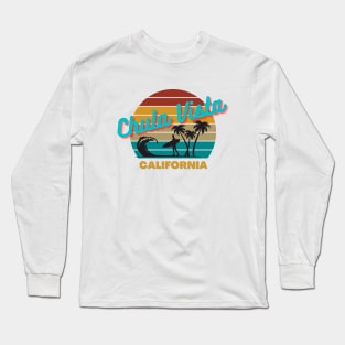 Chula Vista California Retro Vintage Sunset Long Sleeve T-Shirt